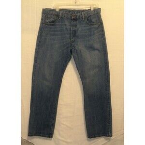 Levis 501 Original Straight Jeans Mens 38x32  Blue Button Fly